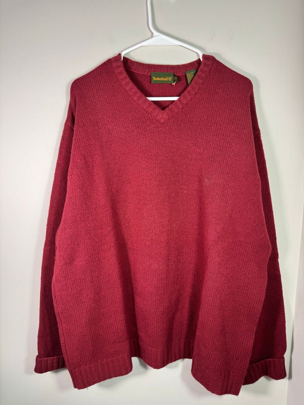 Timberland Lambswool Xxl Men's Red Pullover Sweater